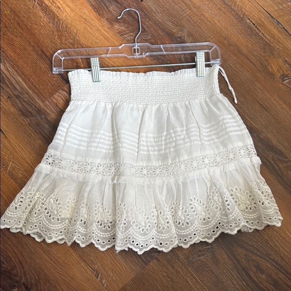 LoveShackFancy White Mini Skirt, never worn